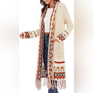 Long Chunky Knit Cardigan Women’s Bohemian